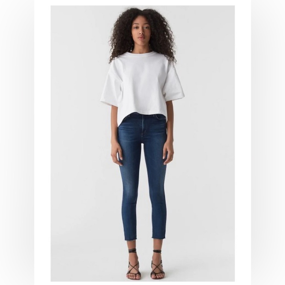 AGOLDE Sophie Mid Rise Raw Hem Skinny Crop Size 27